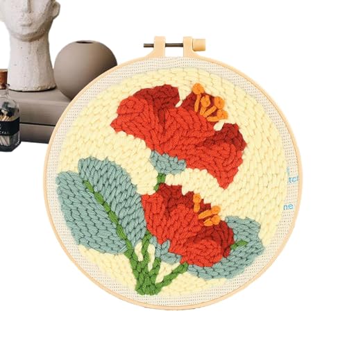 Zibeem Punch Needle Kit, Weave Punch Stitching Kit,Punch Needling Kit Einfache Kunststickerei für Anfänger | Vielseitige Stanznadel mit Muster, Stickrahmen-Set für Geburtstag, Ostern, Kindertag Zibeem Punch Needle Kit, Weave Punch Stitching Kit,Punch Needling Kit Einfache Kunststickerei für Anfänger | Vielseitige Stanznadel mit Muster, Stickrahmen-Set für Geburtstag, Ostern, Kindertag von Zibeem