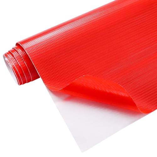 Selbstklebendes PVC-Netz-Klemmtuch-Reparaturflicken, wasserdichtes Reparaturband, Segeltuchstoff, Leder, Nylon, Zeltplane, Kunstleder, Reparatur, generalüberholter Patch (Rot, 79,8 x 149,9 cm) von Zibropus