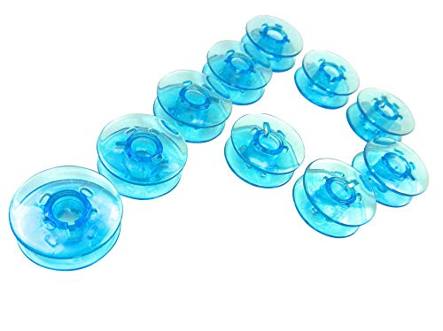 10 Blaue Kunststoff Spulen für Pfaff Nähmaschine 200er / 800er / 900er / 1000er / 2000er / 6000er von ZickZackNaehmaschine