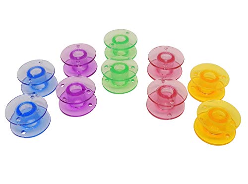 Farbige Bunte Kunststoff Spulen für Elna Explore 150, 160, 220, 240, 320, 340 Nähmaschine 10 St. von ZickZackNaehmaschine
