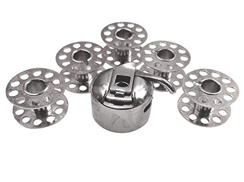 Spulenkapsel + 5 Metall Spulen für Quasatron Nähmaschine Spulenkapsel + 5 Metall Spulen für Quasatron Nähmaschine von ZickZackNaehmaschine