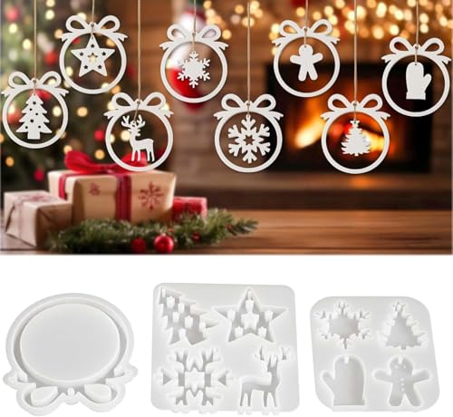 10er-Set Anhänger Weihnachten Gießformen, Silikonformen gießformen MIT Aufhängerring,Weihnachten Schneeflocke stern tannenbaum Anhänger, Weihnachtsbaum Handschuhe Gießformen für DIY Weihnachtsdeko 10er-Set Anhänger Weihnachten Gießformen, Silikonformen gießformen MIT Aufhängerring,Weihnachten Schneeflocke stern tannenbaum Anhänger, Weihnachtsbaum Handschuhe Gießformen für DIY Weihnachtsdeko von Zidoley