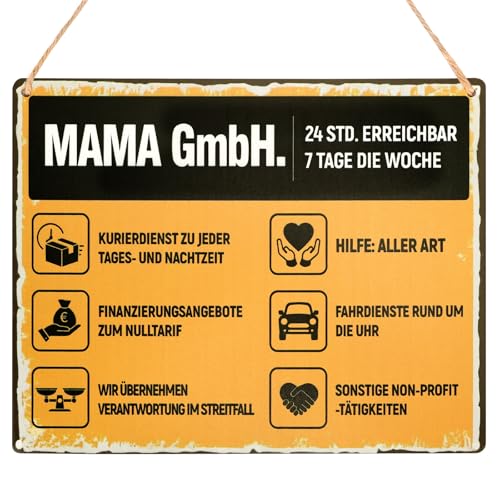 Geburtstagsgeschenk für Mama - Mama GmbH, Mama Schild aus Holz, Geschenk für Mama, Geschenk Muttertag, Karte Weihnachten Glückwunschkarte, Ideal für Familienfeiern & Heimgestaltung Geburtstagsgeschenk für Mama - Mama GmbH, Mama Schild aus Holz, Geschenk für Mama, Geschenk Muttertag, Karte Weihnachten Glückwunschkarte, Ideal für Familienfeiern & Heimgestaltung von Zidoley