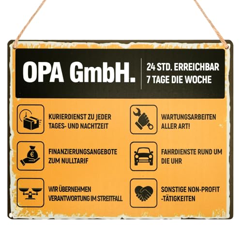Geburtstagsgeschenk für Opa - Opa GmbH, Opa Schild aus Holz, Geschenk für Mama, Geschenk Muttertag, Karte Weihnachten Glückwunschkarte, Ideal für Familienfeiern & Heimgestaltung Geburtstagsgeschenk für Opa - Opa GmbH, Opa Schild aus Holz, Geschenk für Mama, Geschenk Muttertag, Karte Weihnachten Glückwunschkarte, Ideal für Familienfeiern & Heimgestaltung von Zidoley