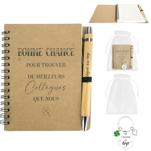 Geschenk für Arbeitskollegen für Damen, Geschenk zum Abschied der Kollegin, Abschiedsgeschenk für Kollegen, die den Job wechseln, inklusive Notizbuch aus Organza-Beutel und Schlüsselanhänger, Danke von Zidoley