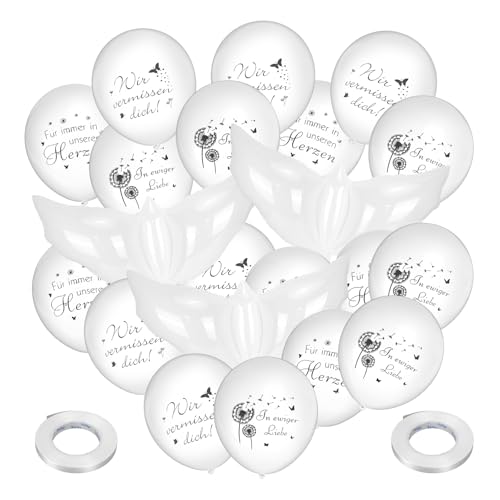 Kaempe 33 Stück Weiße Ballons Beerdigung Deko, Trauergeschenk, Trauer Geschenke,Trost Geschenk, Luftballons Helium Geeignet Kaempe 33 Stück Weiße Ballons Beerdigung Deko, Trauergeschenk, Trauer Geschenke,Trost Geschenk, Luftballons Helium Geeignet von Zidoley
