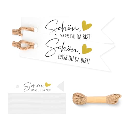 Zidoley 100 Stück Schön dass Du Da Bist Anhänger Klein Danke Geschenkanhänger mit Schnur für Hochzeit Geburtstag Taufe - Dankeschön Geschenke Kleines Etiketten Label Label Zidoley 100 Stück Schön dass Du Da Bist Anhänger Klein Danke Geschenkanhänger mit Schnur für Hochzeit Geburtstag Taufe - Dankeschön Geschenke Kleines Etiketten Label Label von Zidoley