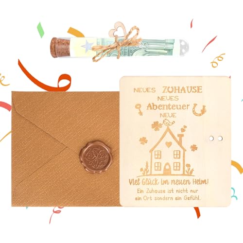 Zidoley Einzugsgeschenke Haus, Einweihungsgeschenk Haus aus Holz, Umzug Haus Geldgeschenk, Geschenk zum Einzug für Freunde, Inklusive Einzugsgeschenk aus Holz, Umschlag, Reagenzglas Zidoley Einzugsgeschenke Haus, Einweihungsgeschenk Haus aus Holz, Umzug Haus Geldgeschenk, Geschenk zum Einzug für Freunde, Inklusive Einzugsgeschenk aus Holz, Umschlag, Reagenzglas von Zidoley