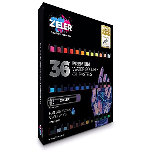 Zieler 36 Premium wasserlösliche Ölpastellkreiden nass oder trocken verwenden | mischbare, lebendige Farben | ungiftig Zieler 36 Premium wasserlösliche Ölpastellkreiden nass oder trocken verwenden | mischbare, lebendige Farben | ungiftig von Zieler