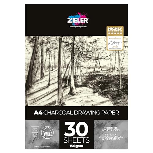 Zieler A4 Kohlezeichenpapier, 150 g/m², 30 Blatt von Zieler