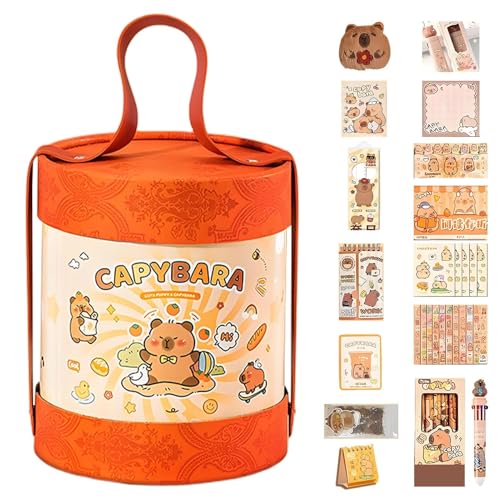 Capybara-Bleistifte – Schreibwaren-Set – Kosmetiktasche, ein Stift, enthält Aufkleber, Notizblock, Anhänger, Plüsch, Schreibwaren zum Thema Capybara Capybara-Bleistifte – Schreibwaren-Set – Kosmetiktasche, ein Stift, enthält Aufkleber, Notizblock, Anhänger, Plüsch, Schreibwaren zum Thema Capybara von Ziennhu