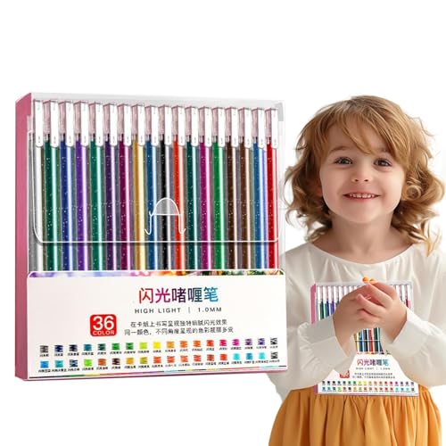 Glitzer Gel Stift Set,Feine Spitze Glitzer Gel Tinte Stifte | Leuchtende abriebfeste Stifte, druckmechanisches Schreibzubehör für Zeichnen, Notizen, Tagebuch und Schule Glitzer Gel Stift Set,Feine Spitze Glitzer Gel Tinte Stifte | Leuchtende abriebfeste Stifte, druckmechanisches Schreibzubehör für Zeichnen, Notizen, Tagebuch und Schule von Ziennhu