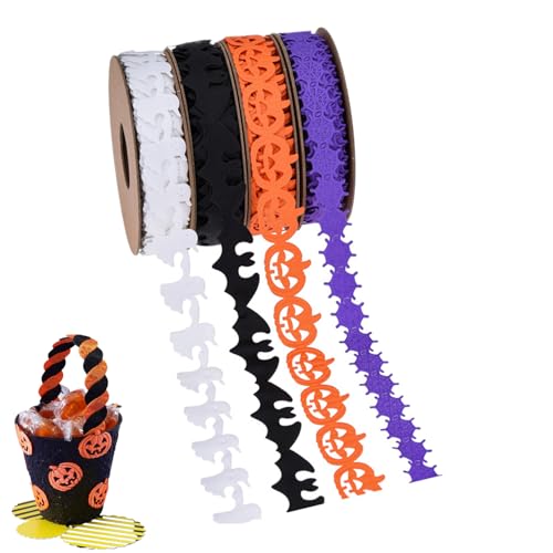 Halloween Ribbon dünn - Dekorative Satinbänder rollen | Weicher Stoff mit Themenabzügen für Bastelgeschenkebögen | Thins Ribboon - Projects Party Decor Nähbedarf Halloween Ribbon dünn - Dekorative Satinbänder rollen | Weicher Stoff mit Themenabzügen für Bastelgeschenkebögen | Thins Ribboon - Projects Party Decor Nähbedarf von Ziennhu