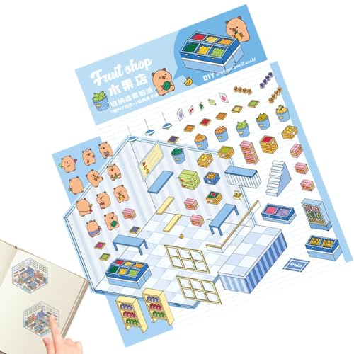 Szenenaufkleber - Haus Tags - wiederverwendbares -Aufkleber -Therapie -Kit | Vinylmaterial 8x10 Zoll - wasserdichtes haltbares Schalen und Stock - perfekt für Scrapbooking -Zeitschriften und Handw Szenenaufkleber - Haus Tags - wiederverwendbares -Aufkleber -Therapie -Kit | Vinylmaterial 8x10 Zoll - wasserdichtes haltbares Schalen und Stock - perfekt für Scrapbooking -Zeitschriften und Handw von Ziennhu