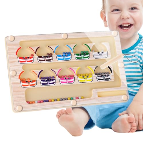 Ziennhu Magnetfarben- Und Zahlenlabyrinth – Alphabet Zähl-Puzzle Doppelseitige -Spielzeug Für Kinder Ab 3 Jahren | Lernspiel Holzspielzeug Motorik Förderung Lernspaß (30 X 20 cm) von Ziennhu