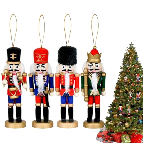 Ziennhu Nussknacker Deko | Holz Nussknacker Soldat | 4-teilig Holzfiguren Schmuck für Christbaum Kaminsims Tischdekoration Bücherregal Wanddekoration Ziennhu Nussknacker Deko | Holz Nussknacker Soldat | 4-teilig Holzfiguren Schmuck für Christbaum Kaminsims Tischdekoration Bücherregal Wanddekoration von Ziennhu