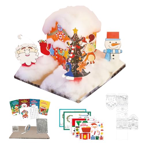 Ziennhu Weihnachts Bastelsets - Pädagogisches Festkarten Bastelset - Weihnachtskarten Zusammenbauset | für Kinder Erwachsene Kunstpädagogen Klassenzimmer Heimdekorateure Sammler Esstisch Kamin von Ziennhu