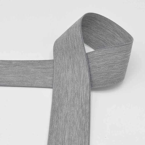 Elastic-Bund, Gummibund, Gummiband, 40 mm breit - 3 Meter, Hellgrau Melange von Zierstoff einfach nähen