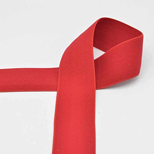 Elastic-Bund, Gummibund, Gummiband, 40 mm breit - 3 Meter, Rot von Zierstoff einfach nähen