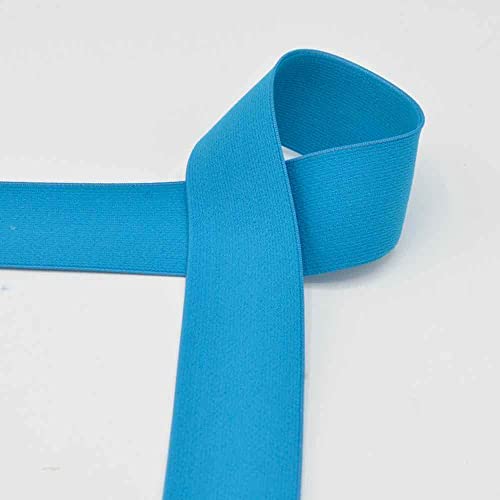 Elastic-Bund, Gummibund, Gummiband, 40 mm breit - 3 Meter, Türkis von Zierstoff einfach nähen