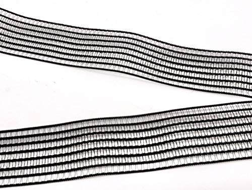 Elastisches Rüschenband/Gummiband zum Einsmoken, 25 mm breit, 5 Meter, Schwarz Elastisches Rüschenband/Gummiband zum Einsmoken, 25 mm breit, 5 Meter, Schwarz von Zierstoff einfach nähen