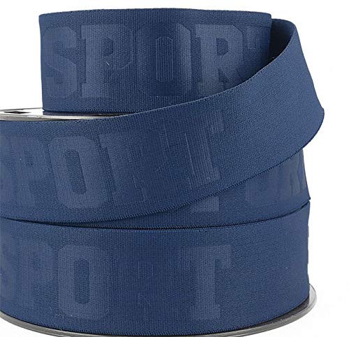 Gummiband 3D "Sport", 40 mm breit - ab 1 Meter - auch zum Nähen für Unterwäsche zu verwenden., Marine Gummiband 3D "Sport", 40 mm breit - ab 1 Meter - auch zum Nähen für Unterwäsche zu verwenden., Marine von Zierstoff einfach nähen