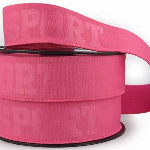 Gummiband 3D "Sport", 40 mm breit - ab 1 Meter - auch zum Nähen für Unterwäsche zu verwenden., Pink Gummiband 3D "Sport", 40 mm breit - ab 1 Meter - auch zum Nähen für Unterwäsche zu verwenden., Pink von Zierstoff einfach nähen