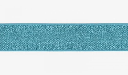 Gummiband 40 mm/unifarben - mit Lurex - 3 Meter Länge - Bundgummi, Türkis Gummiband 40 mm/unifarben - mit Lurex - 3 Meter Länge - Bundgummi, Türkis von Zierstoff einfach nähen
