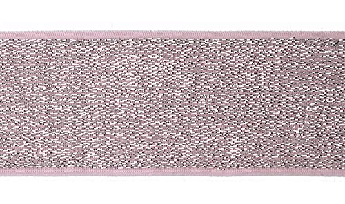 Gummiband 40 mm/unifarben - mit Lurex - 3 Meter Länge - Bundgummi, rosa von Zierstoff einfach nähen