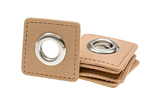 Ösen Patches für Kordeln Lederimitat, Beige Ösen Patches für Kordeln Lederimitat, Beige von Zierstoff einfach nähen