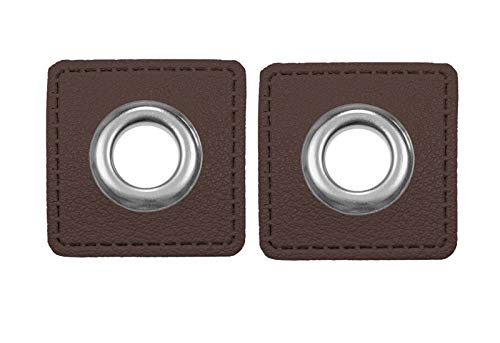 Ösen Patches für Kordeln Lederimitat, Dunkelbraun Ösen Patches für Kordeln Lederimitat, Dunkelbraun von Zierstoff einfach nähen