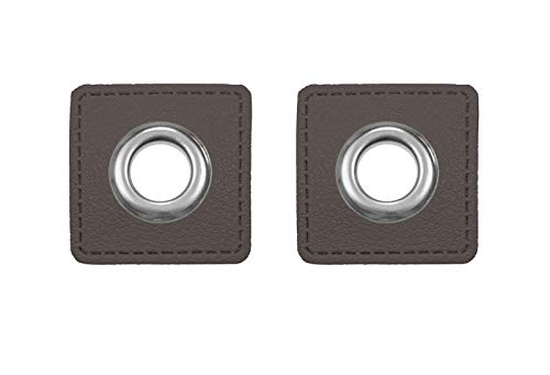 Ösen Patches für Kordeln Lederimitat, Dunkelgrau von Zierstoff einfach nähen