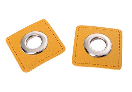 Ösen Patches für Kordeln Lederimitat, Gelb Ösen Patches für Kordeln Lederimitat, Gelb von Zierstoff einfach nähen