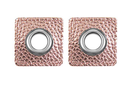 Ösen Patches für Kordeln Lederimitat, Rosa Metallic von Zierstoff einfach nähen