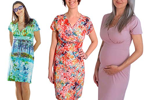 Papierschnittmuster, Schnittmuster auf Papier, Kleid "Pamela", Gr. 158 bis 46 - auch als Schwangerschaftskleid zu tragen! von Zierstoff einfach nähen