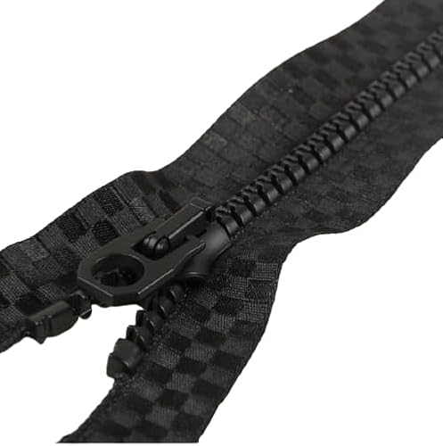 Reißverschluss, teilbarer Reißverschluss, Schwarz Kästchenmusterung - Jackenreißverschluss, 50 cm Reißverschluss, teilbarer Reißverschluss, Schwarz Kästchenmusterung - Jackenreißverschluss, 50 cm von Zierstoff einfach nähen