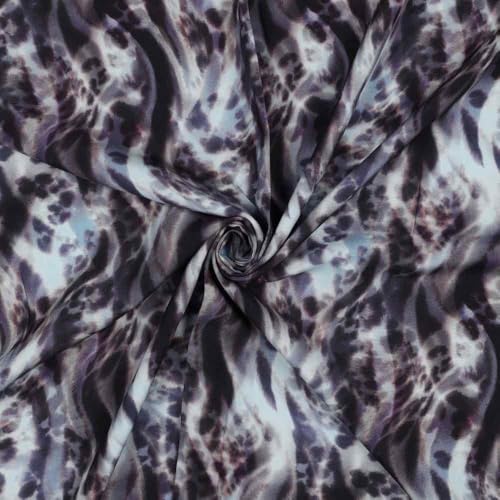 Viskose Stoff - Animalprint Jeansblau als Meterware zum Nähen, 50 cm von Zierstoff einfach nähen