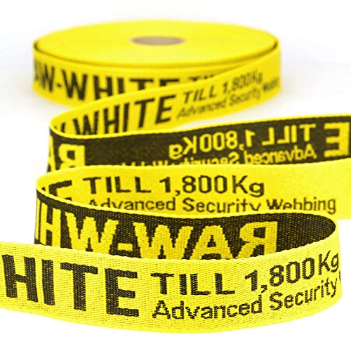 Webband unifarben mit Schrift, Jacquardband, Gurtband - 1 Meter, Gelb von Zierstoff einfach nähen