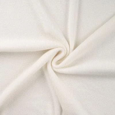 Weicher Strickstoff mit Waffeloptik, unifarben, Ecru als Meterware zum Nähen, 50 cm von Zierstoff einfach nähen