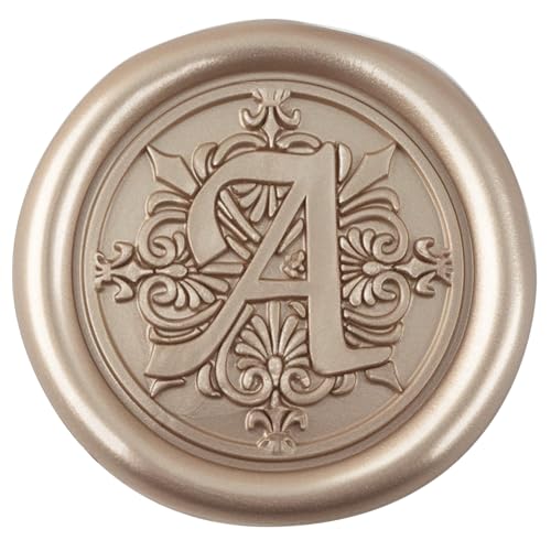 50 Stück Champagner Gold Selbstklebende Wachssiegel | 32mm selbstklebende Siegelsticker für Hochzeitseinladungen, Weihnachten, Geschenkverpackung, Briefumschläge & Partys - Zifospy (Buchstabe A） von Zifospy