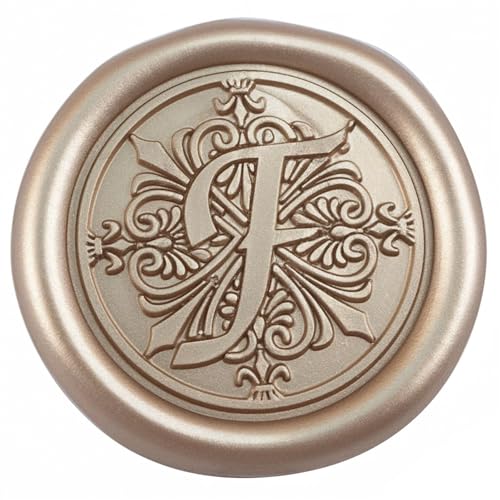 50 Stück Champagner Gold Selbstklebende Wachssiegel | 32mm selbstklebende Siegelsticker für Hochzeitseinladungen, Weihnachten, Geschenkverpackung, Briefumschläge & Partys - Zifospy (Buchstabe F） von Zifospy