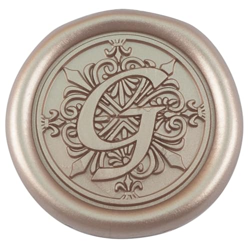 50 Stück Champagner Gold Selbstklebende Wachssiegel | 32mm selbstklebende Siegelsticker für Hochzeitseinladungen, Weihnachten, Geschenkverpackung, Briefumschläge & Partys - Zifospy (Buchstabe G） von Zifospy
