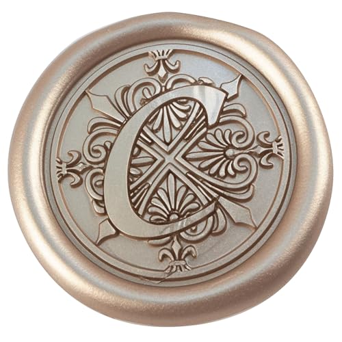 50 Stück Champagner Gold Selbstklebende Wachssiegel | 32mm selbstklebende Siegelsticker für Hochzeitseinladungen, Weihnachten, Geschenkverpackung, Briefumschläge & Partys - Zifospy (Buchstabe C） von Zifospy