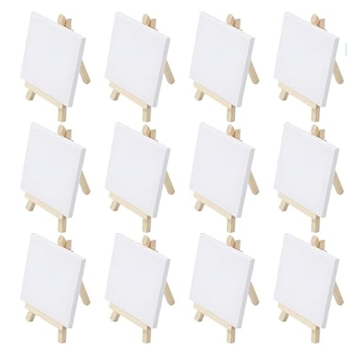 Zikenis 12 Stück Mini-Staffeleien mit Leinwand,Kleine Leinwände mit einstellbare Mini Staffelei,10x10cm Holz Dreieck Tischstaffele,für Display,Fotos,Fotoalben,Poster,Memo und Kinder Malen Zikenis 12 Stück Mini-Staffeleien mit Leinwand,Kleine Leinwände mit einstellbare Mini Staffelei,10x10cm Holz Dreieck Tischstaffele,für Display,Fotos,Fotoalben,Poster,Memo und Kinder Malen von Zikenis