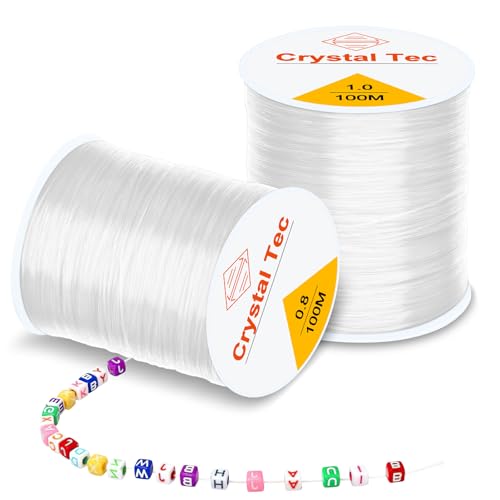 Zikenis Elastisches Band für Armbänder, 100m/Spool, 0.8mm, 1mm Band für Armbänder Geeignet für DIY Schmuck Herstellung, Armband, Halskette, Handwerk von Zikenis
