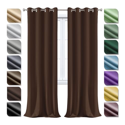 Ziligengsheng Blickdichte Vorhänge mit ösen 1er Set140×200cm(HXB), Thermovorhang Hitzeschutz, LäRmschutzvorhang, Vorhänge Lichtundurchlässige, Vorhänge Kinderzimmer, für Wohnzimmer Curry dunkel von Ziligengsheng