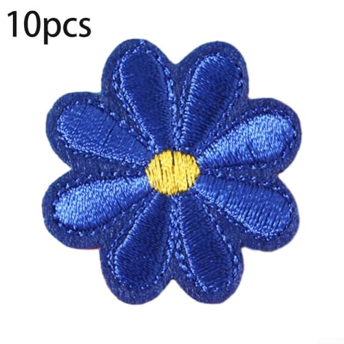10 nahtlose Aufnäher mit detaillierter Blumenstickerei, verschönern Sie Ihre Mode mit individueller Gestaltung (dunkelblau) von Zilimontt