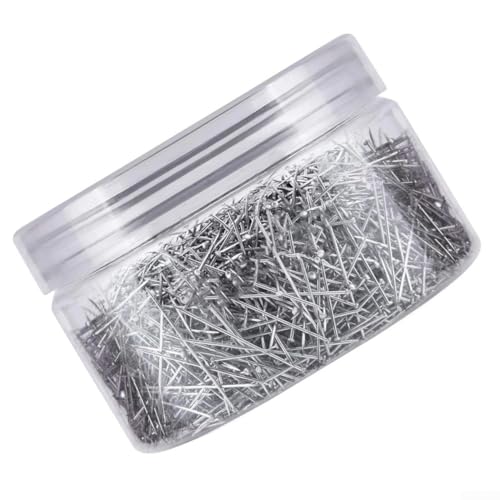 600 Stück Kopfnadeln für Schmuck- und Nähprojekte, 28 mm, Edelstahl, feine Satin-Nadeln mit Aufbewahrungsbox von Zilimontt
