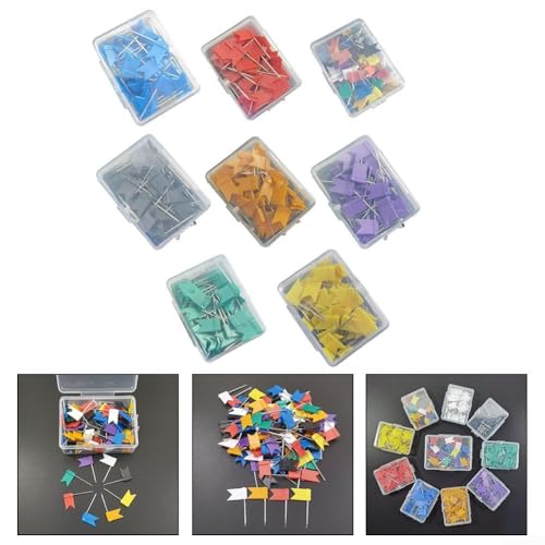 Buntes Flaggennadel-Set, 50 Stück, für Bastelprojekte und Pinnwände, einfache Papierbefestigung (Farbe) von Zilimontt
