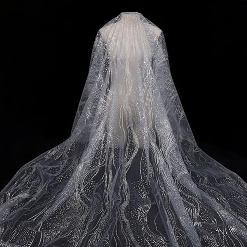 Eleganter Netzstoff mit Paillettenstruktur für Schleifen, Ornamente und verschiedene Dekorationen (grau) von Zilimontt